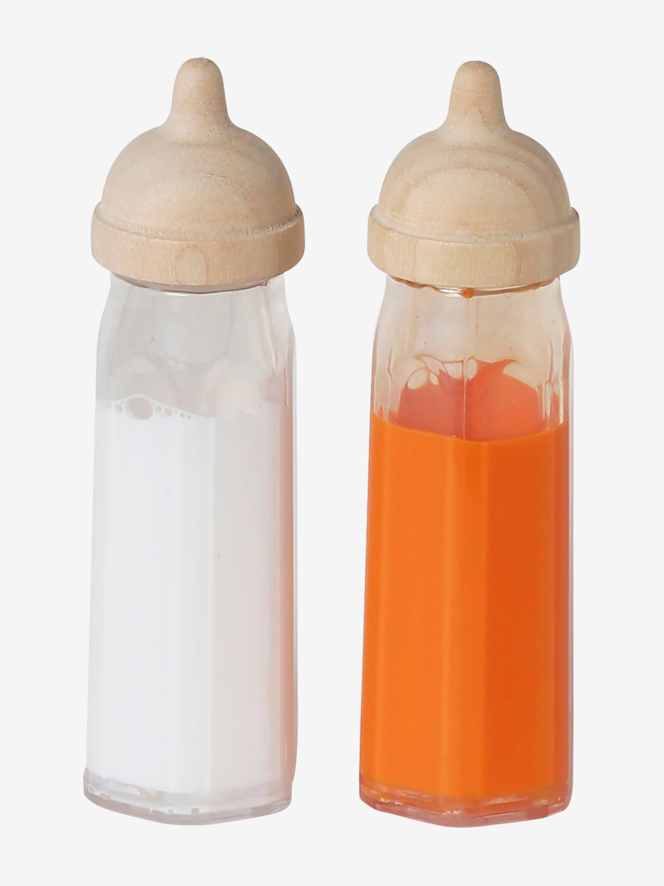 Lot de 2 biberons magiques pour poupon en bois FSC bois