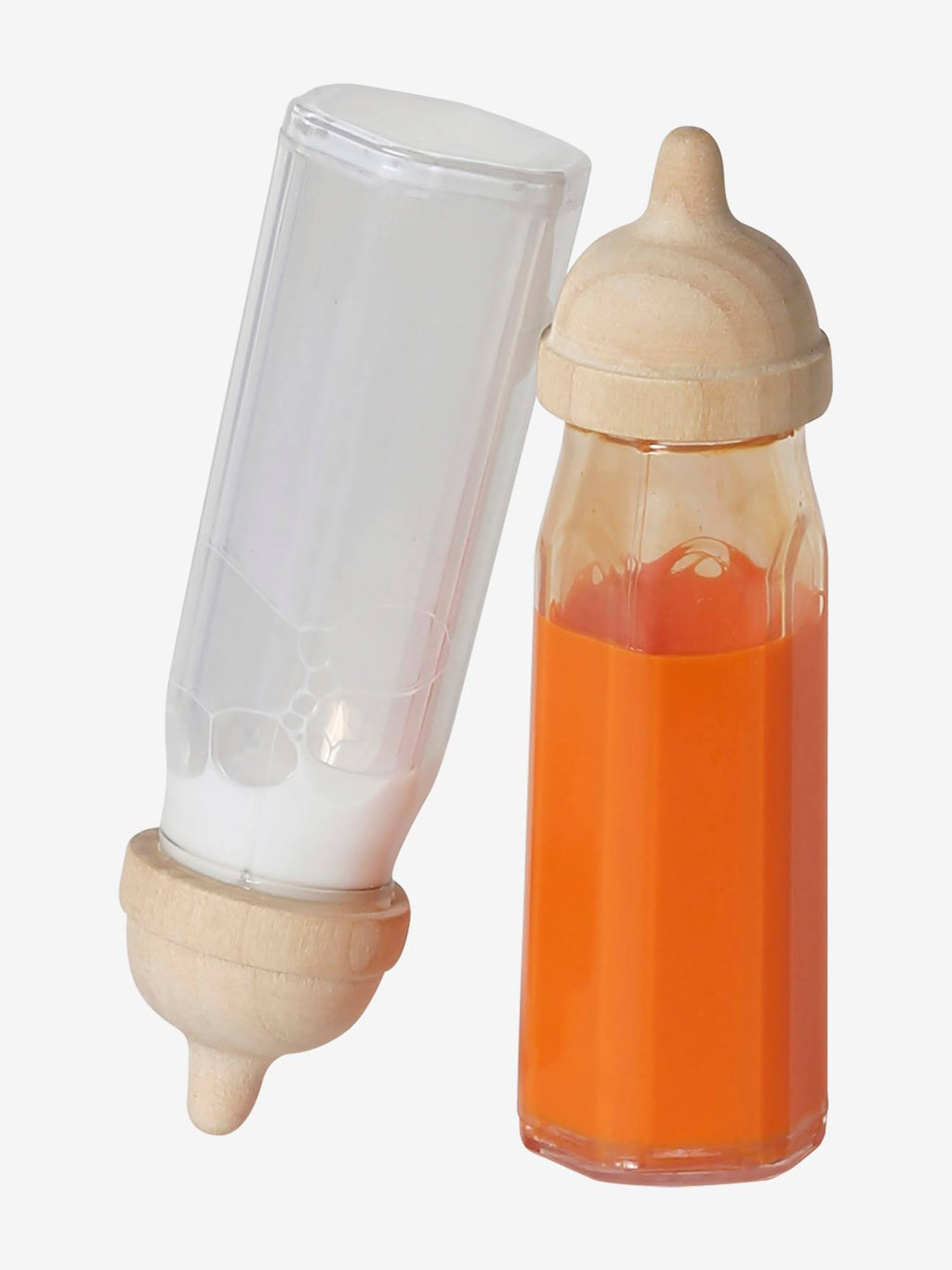 Lot de 2 biberons magiques pour poupon en bois FSC bois
