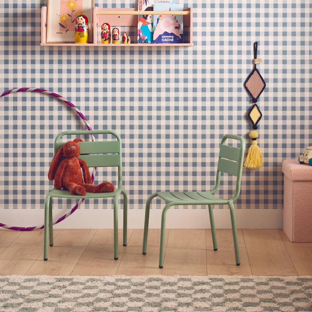 Lot de 2 chaises en métal pour enfant vert clair