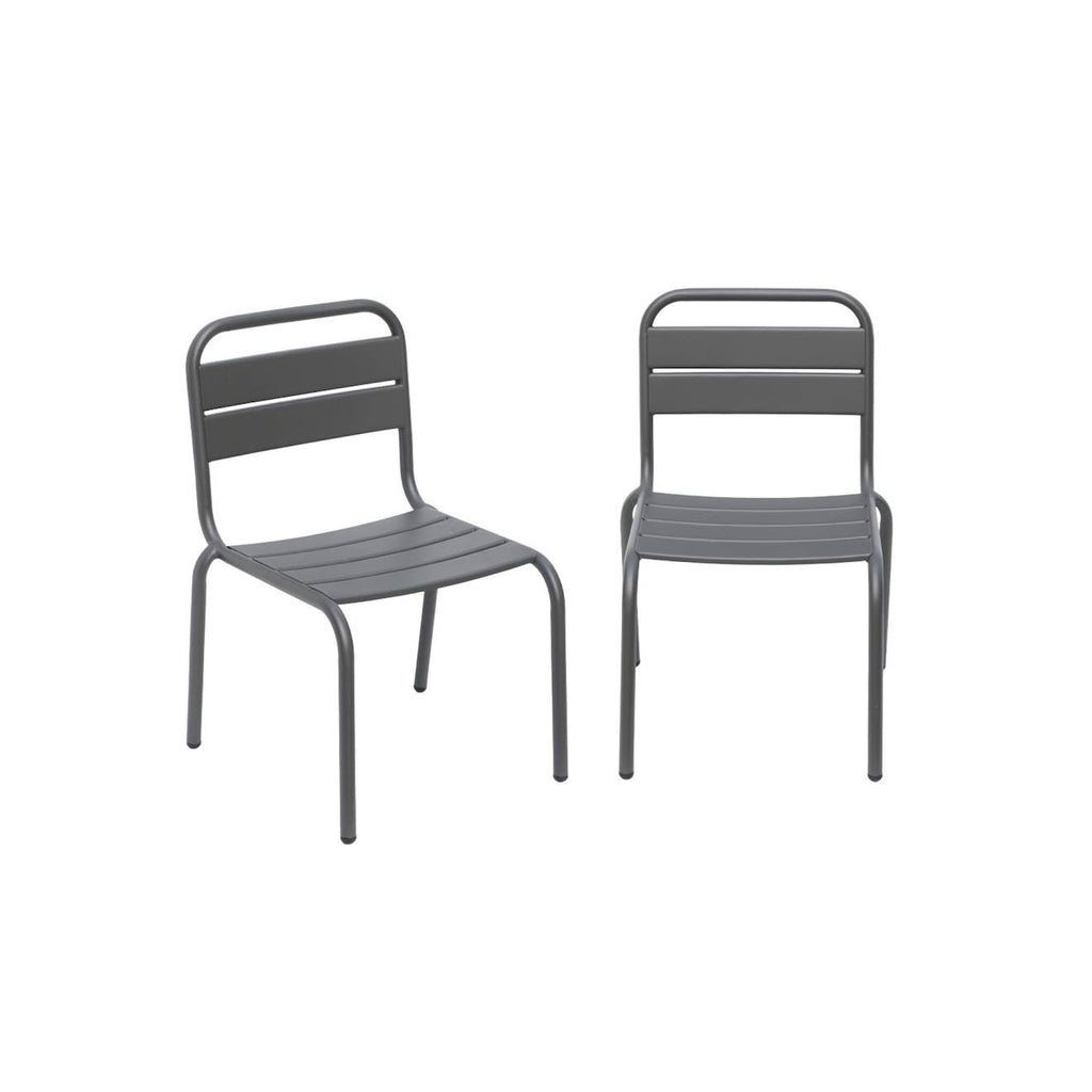 Lot de 2 chaises en métal pour enfant anthracite