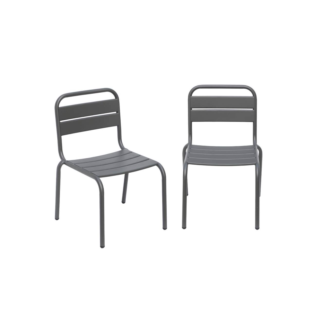 Lot de 2 chaises en métal pour enfant anthracite