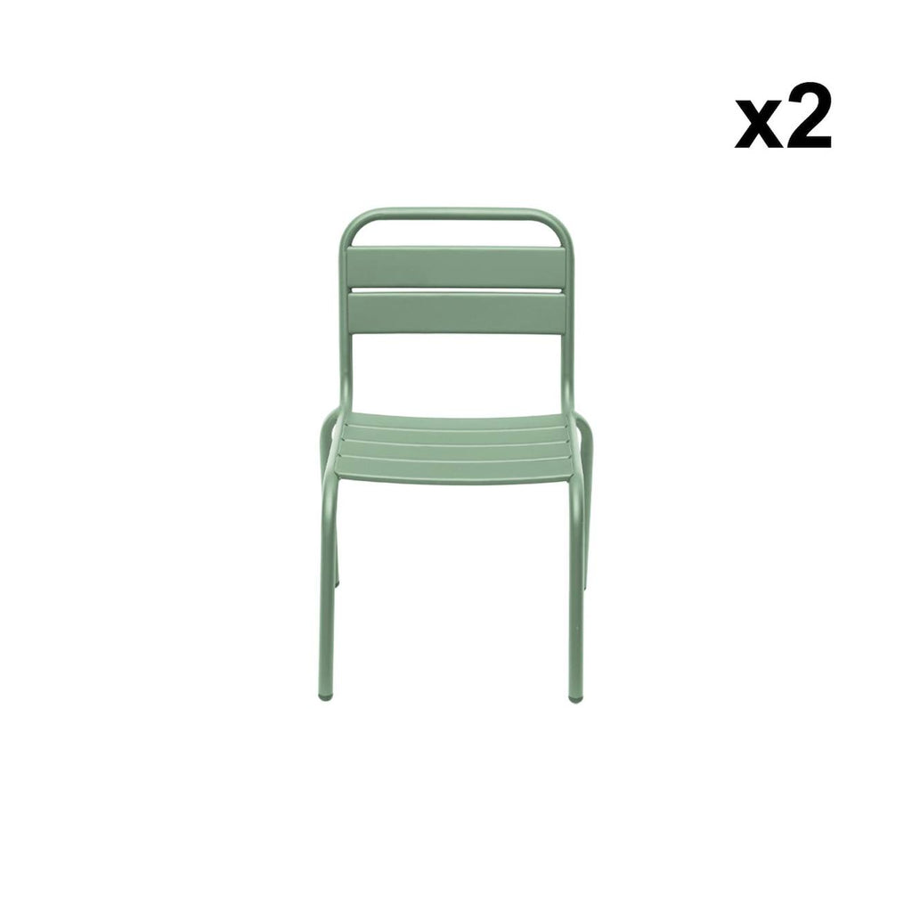 Lot de 2 chaises en métal pour enfant vert clair