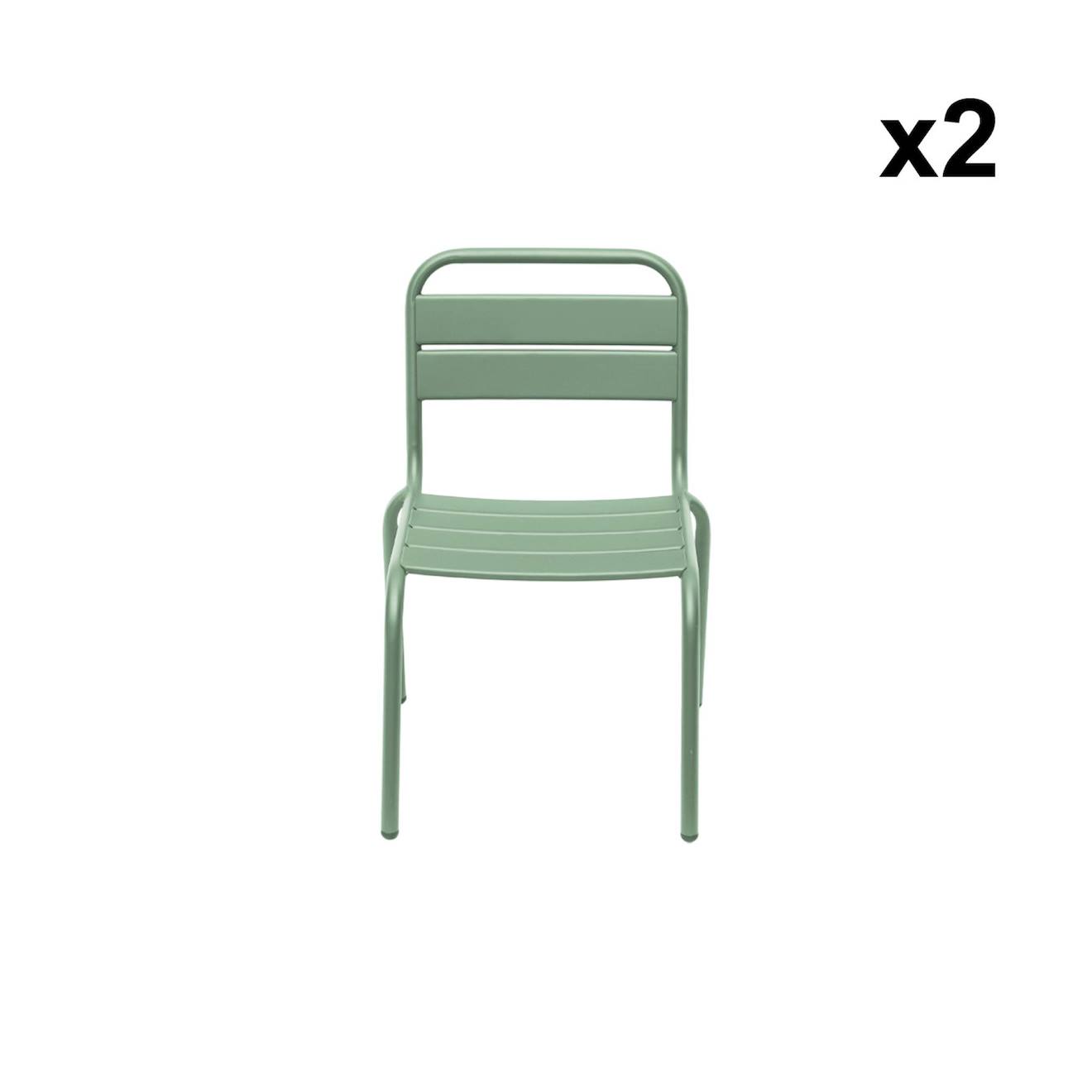 Lot de 2 chaises en métal pour enfant vert clair