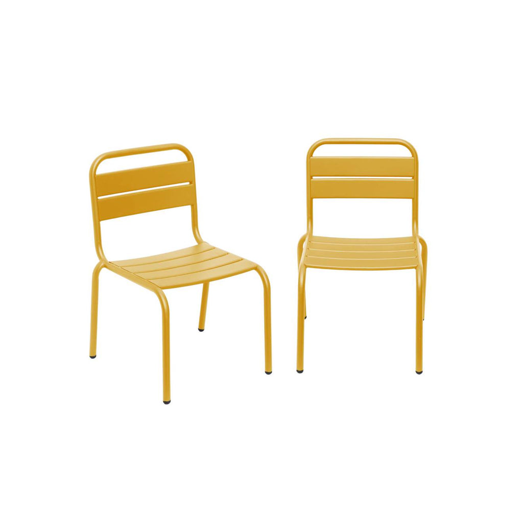 Lot de 2 chaises en métal pour enfant jaune