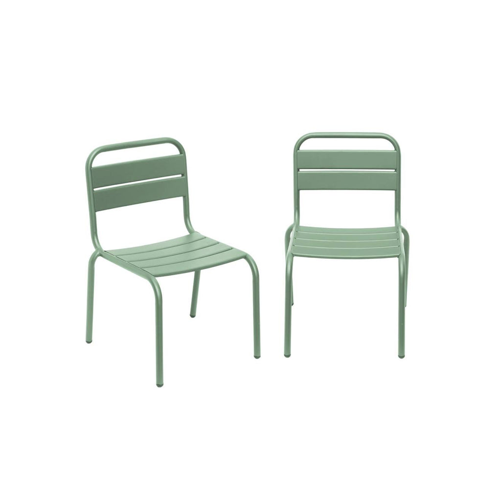 Lot de 2 chaises en métal pour enfant vert clair