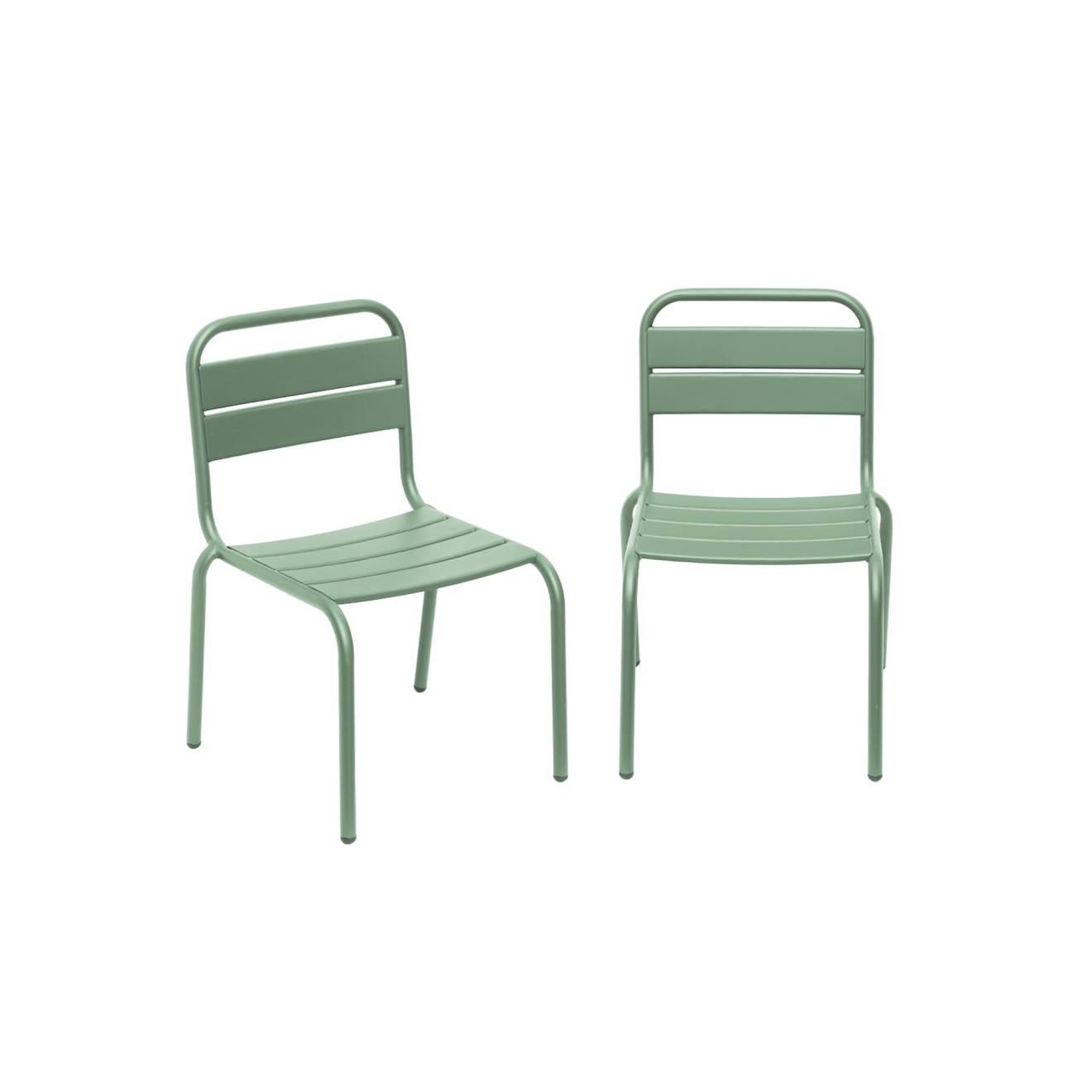 Lot de 2 chaises en métal pour enfant vert clair