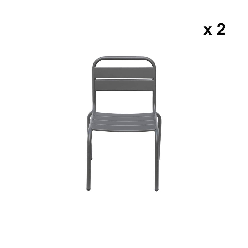 Lot de 2 chaises en métal pour enfant anthracite