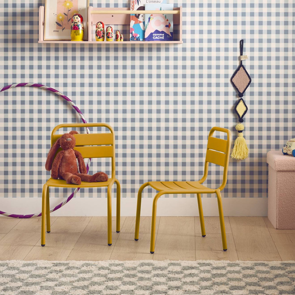 Lot de 2 chaises en métal pour enfant jaune