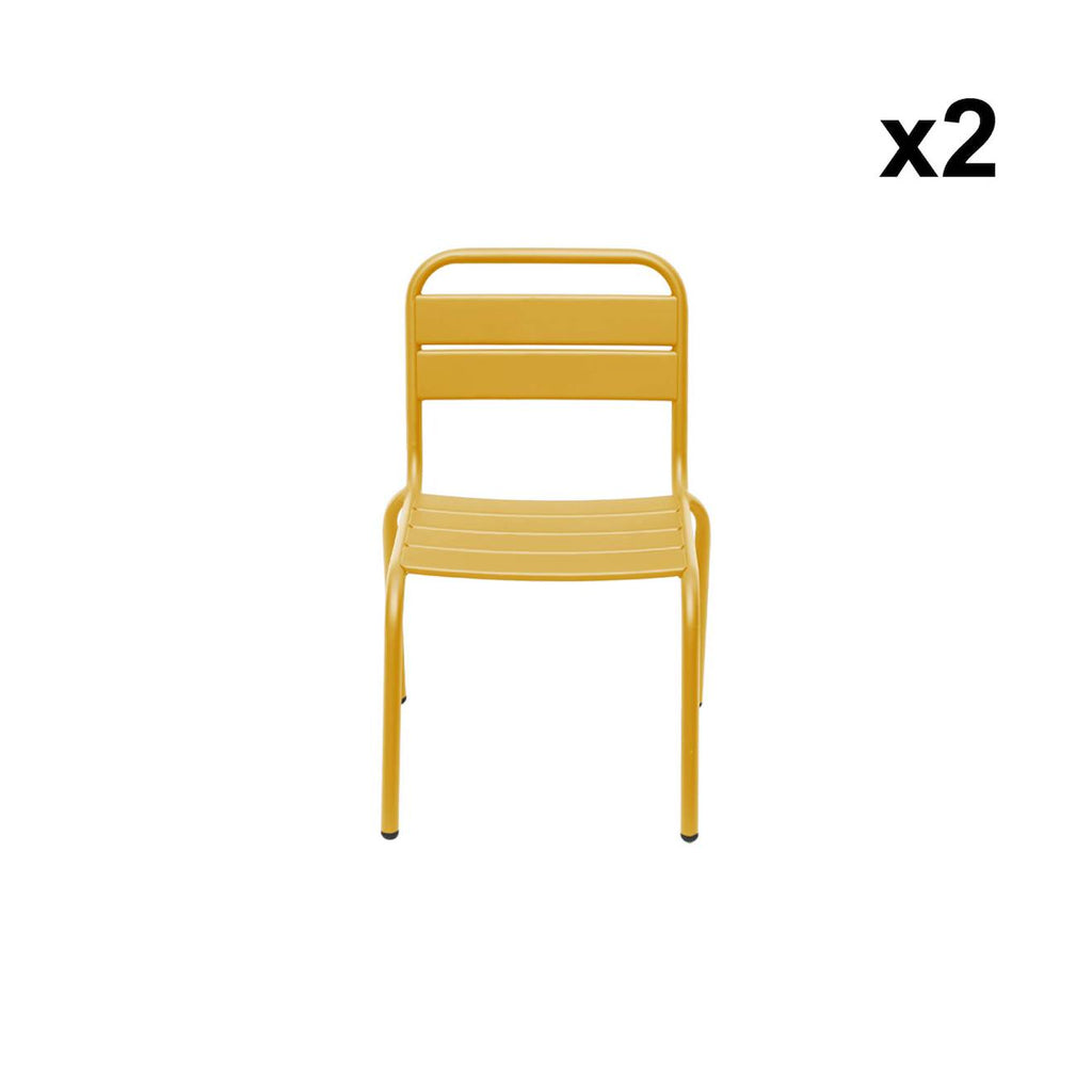Lot de 2 chaises en métal pour enfant jaune