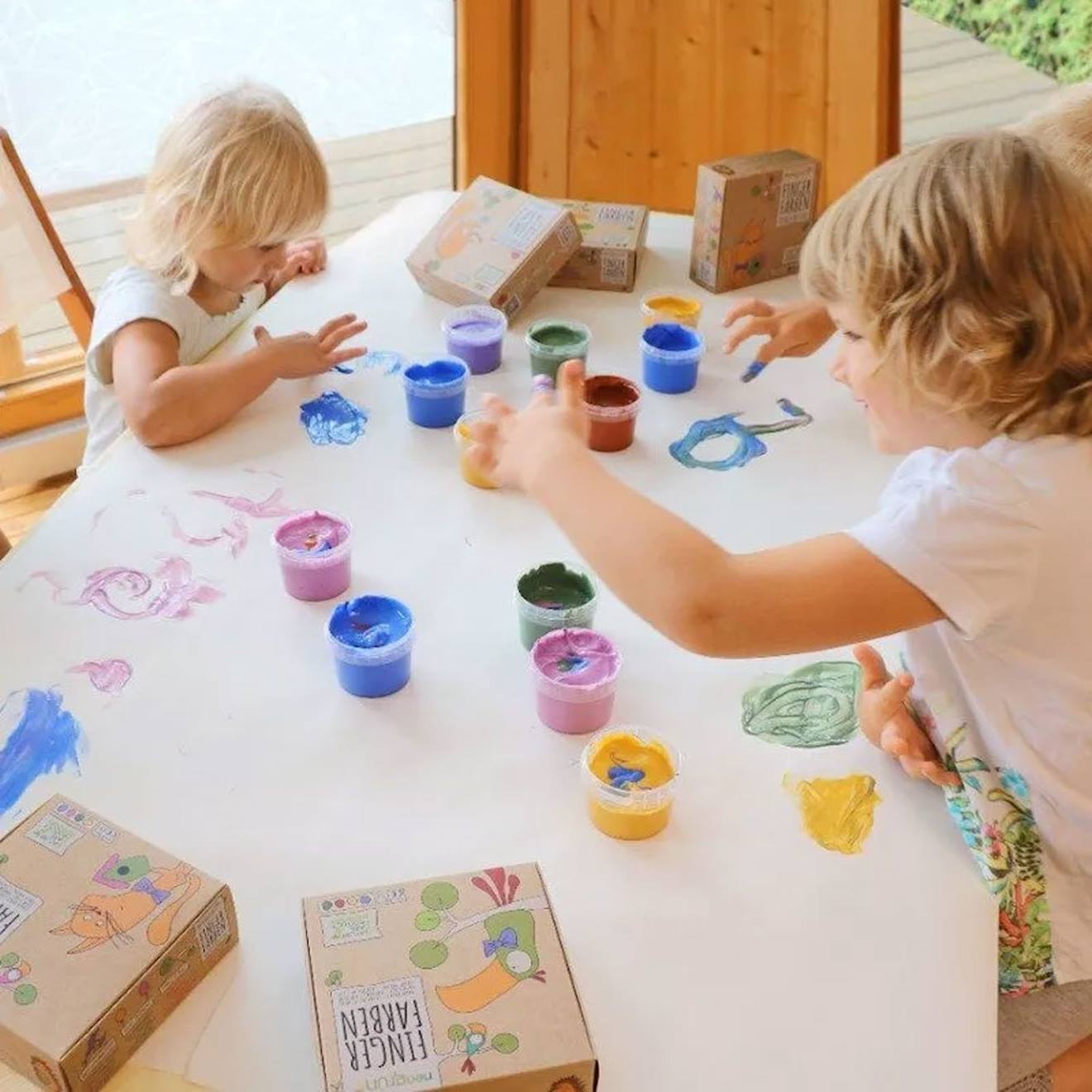 Lot de 2 peintures aux doigts multi-coloured
