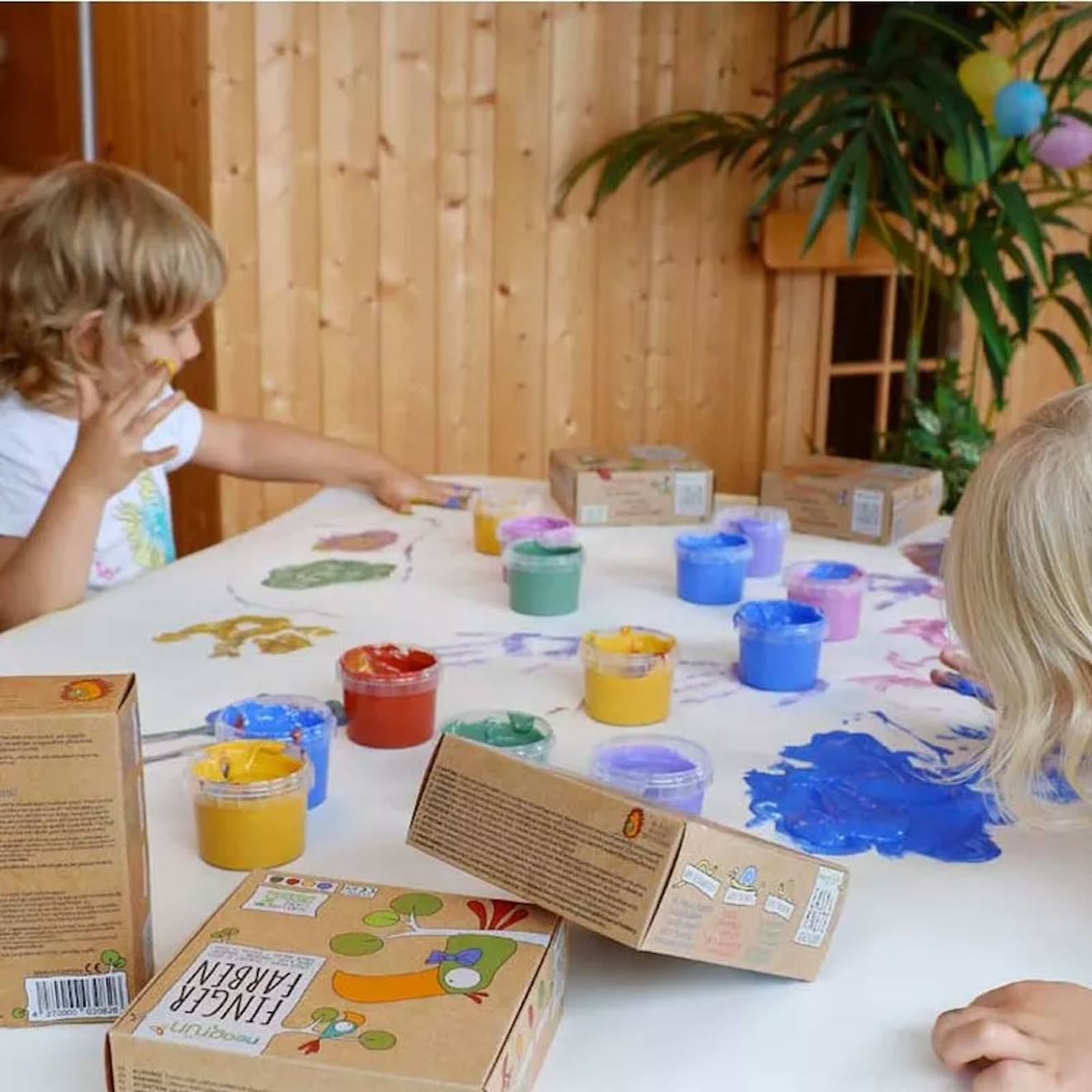 Lot de 2 peintures aux doigts multi-coloured