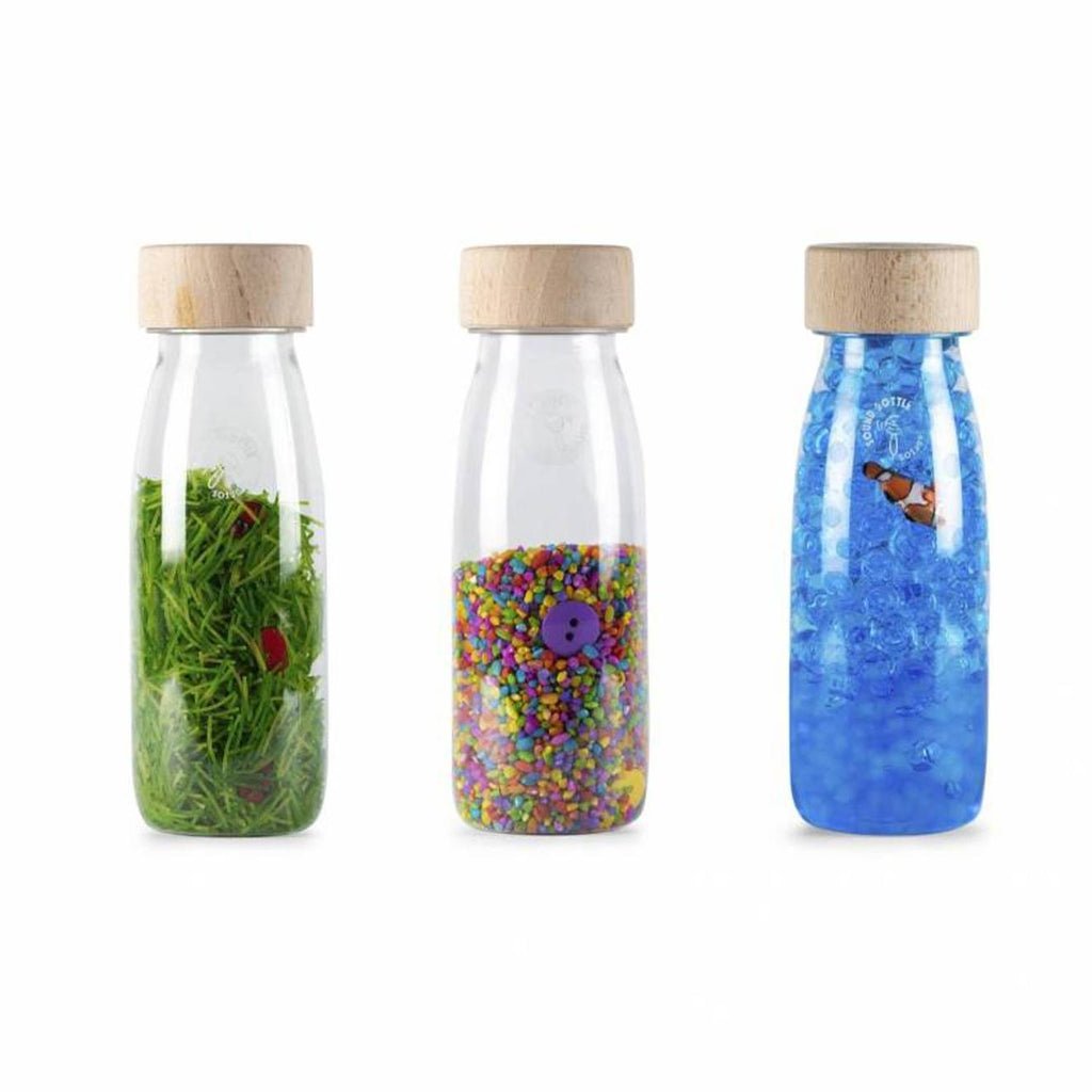 Lot de 3 bouteilles sensorielles bleu, eco