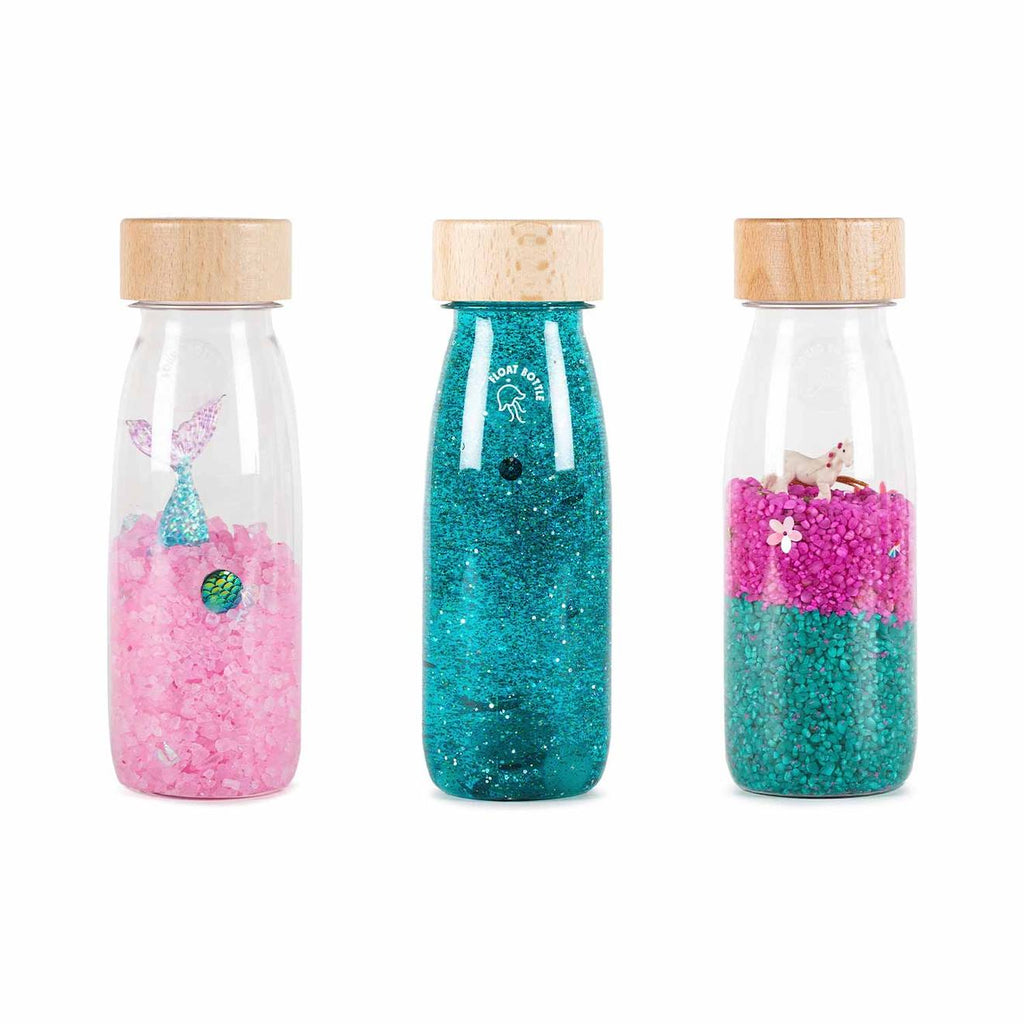 Lot de 3 bouteilles sensorielles rose, sirène