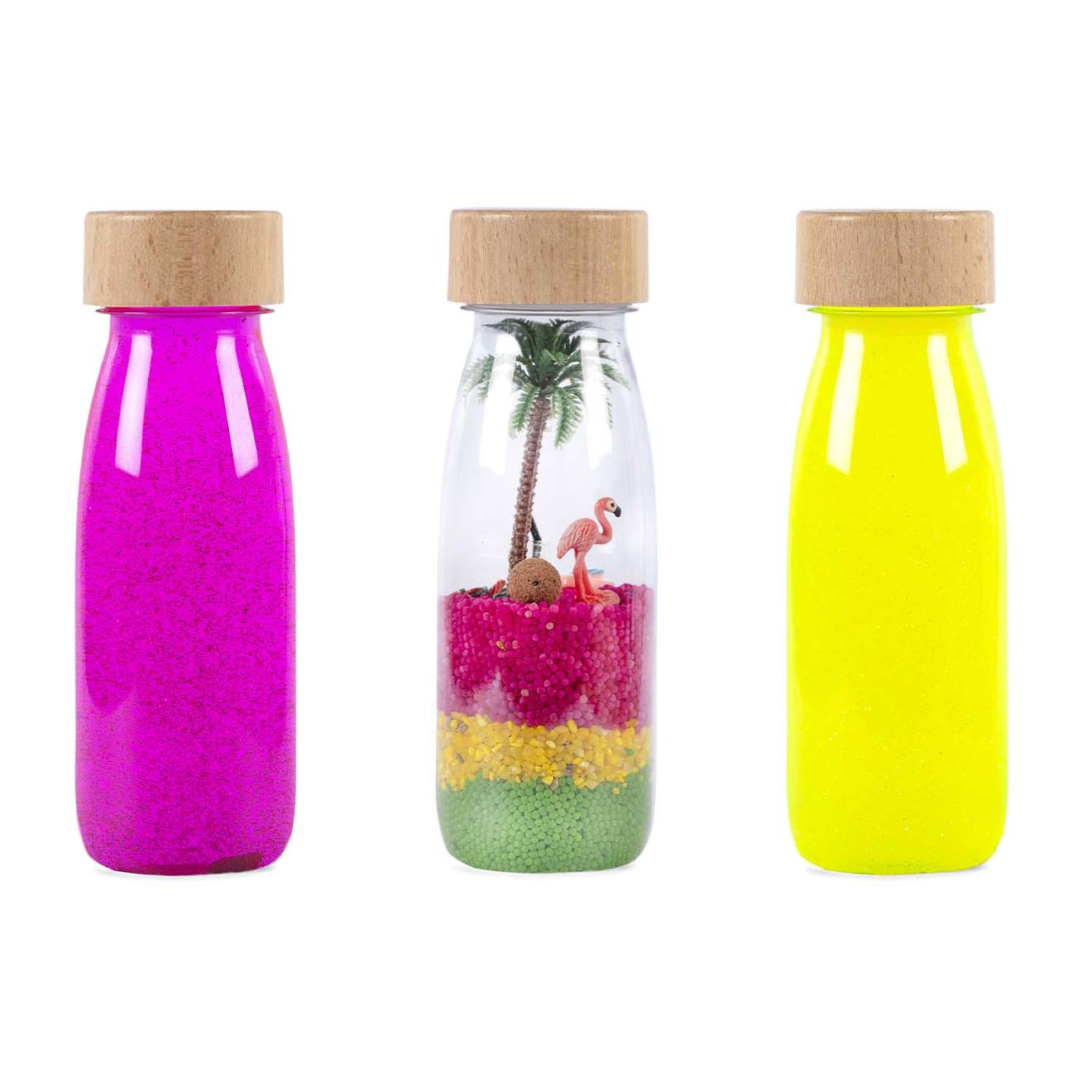 Lot de 3 bouteilles sensorielles fluo, paradise