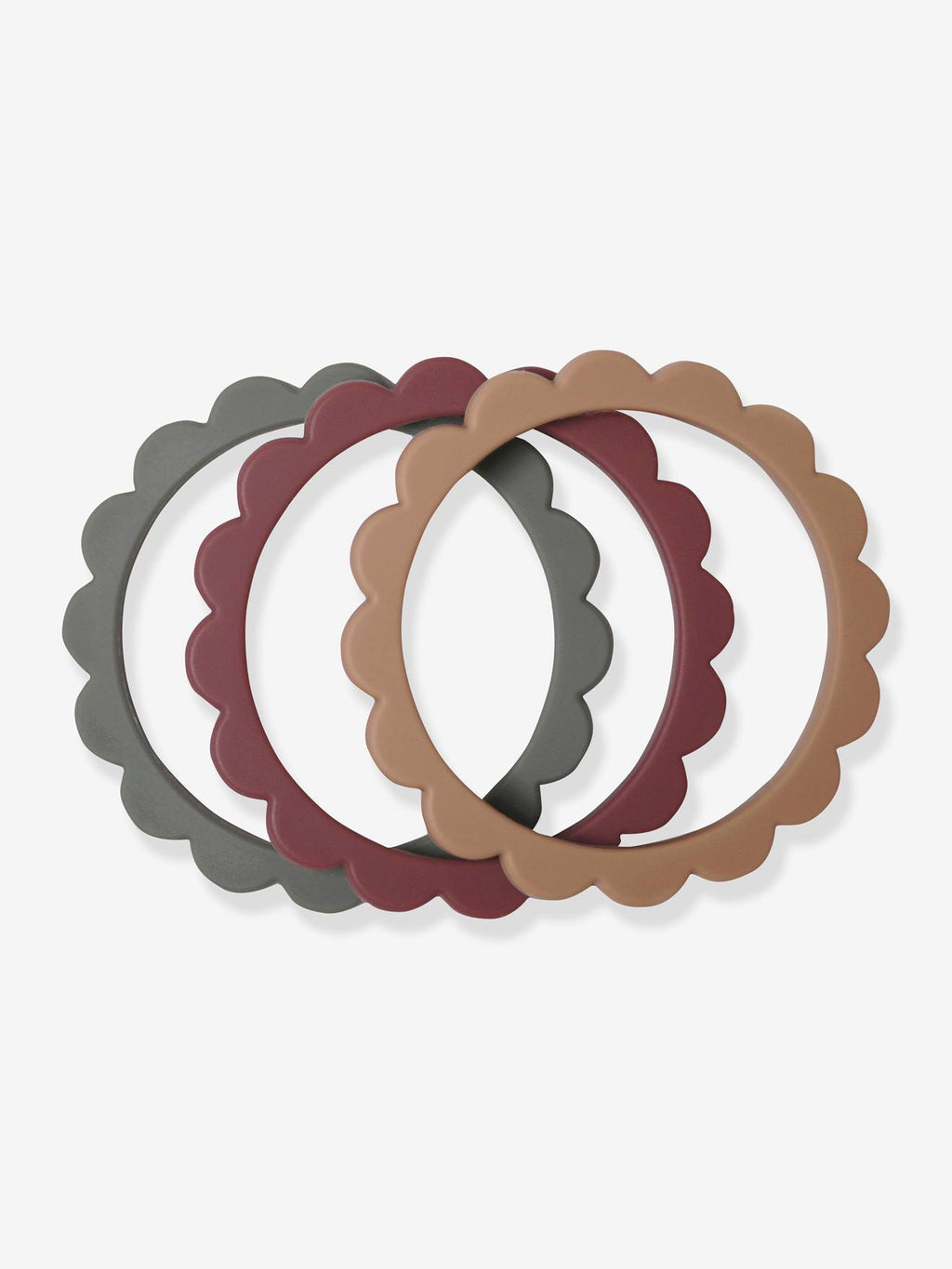 Lot de 3 bracelets de dentition fleur - vert