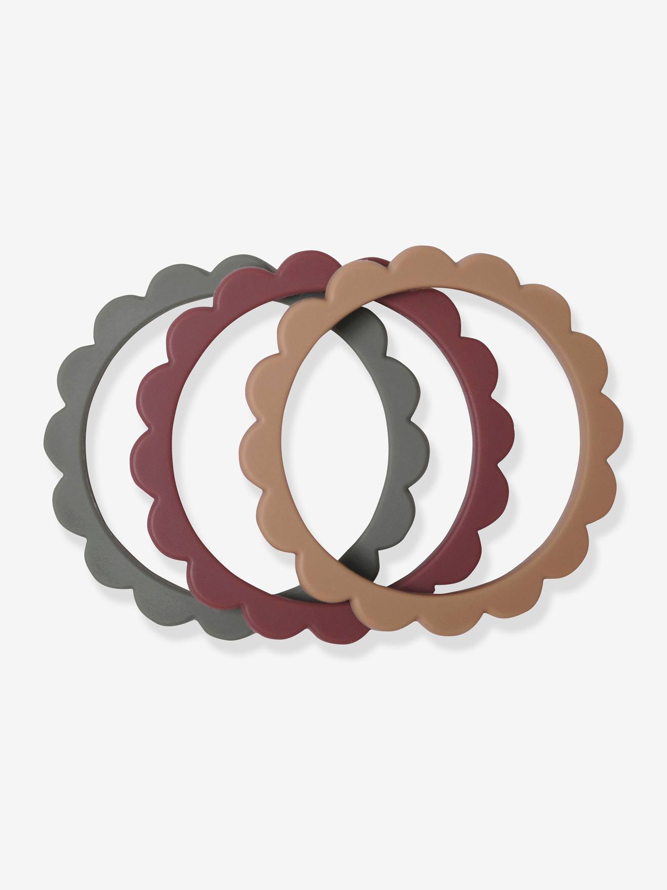 Lot de 3 bracelets de dentition fleur - vert