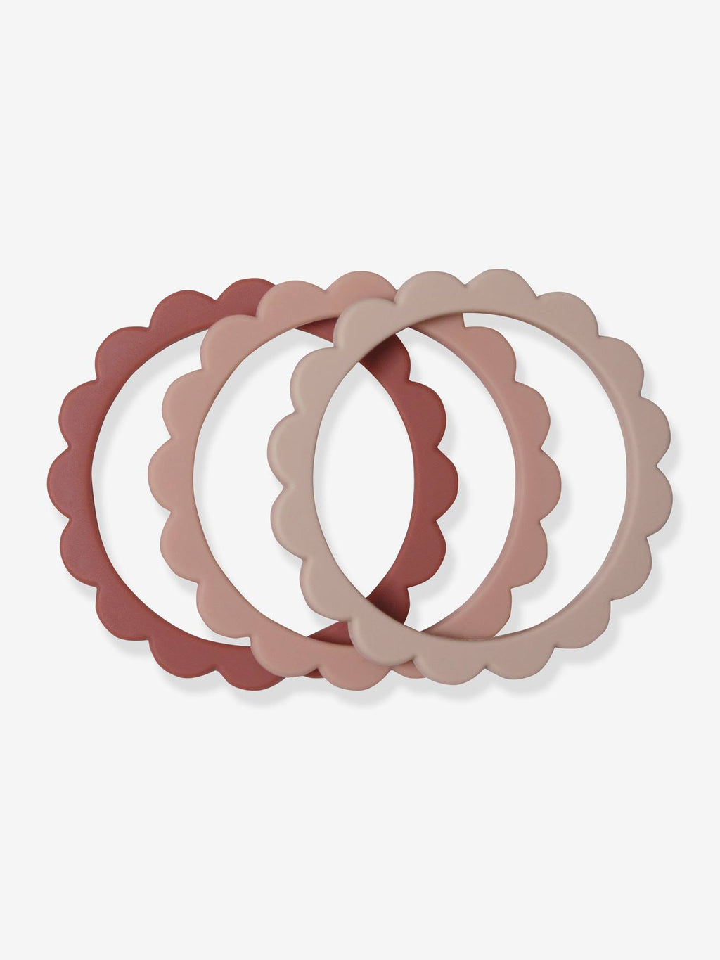 Lot de 3 bracelets de dentition fleur - rose
