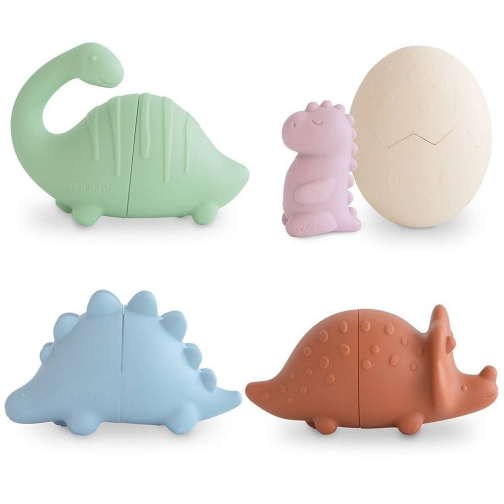Lot de 4 jouets de bain dino vert, rose, bleu