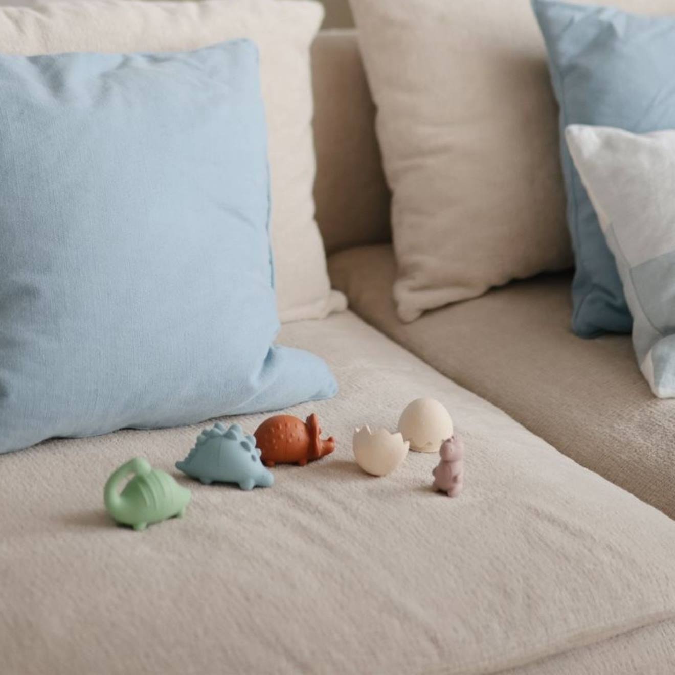 Lot de 4 jouets de bain dino vert, rose, bleu