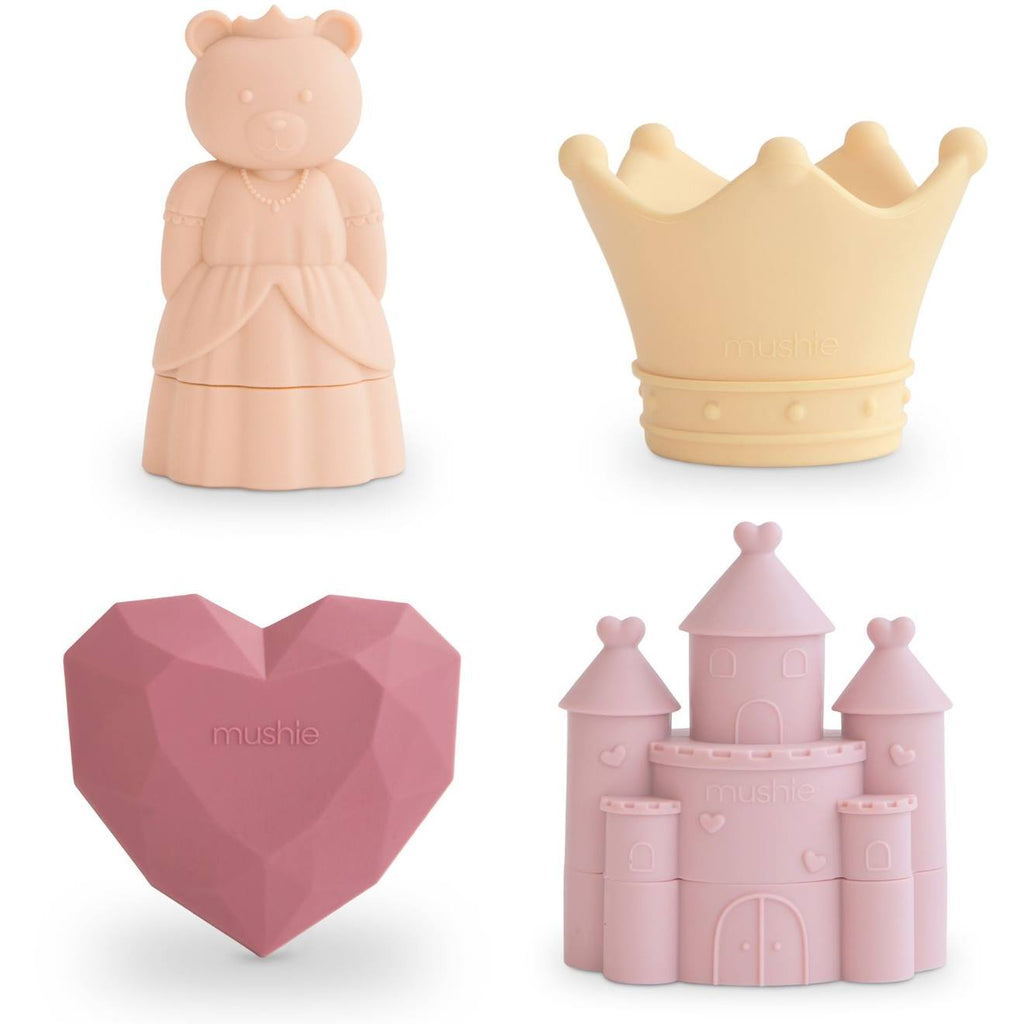 Lot de 4 jouets de bain princess rose, jaune, violet