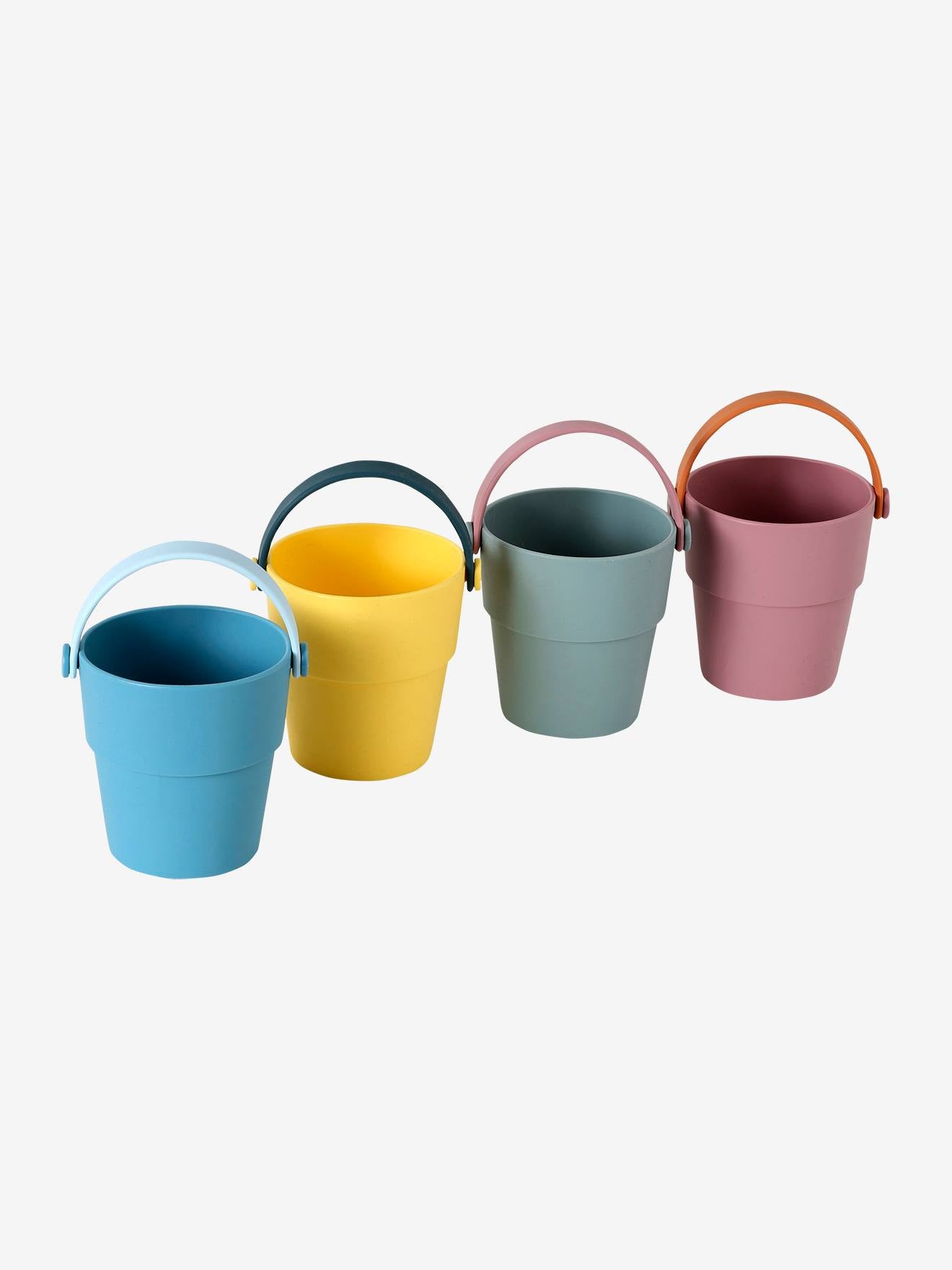 Lot de 4 seaux de bain colorés en silicone multicolore