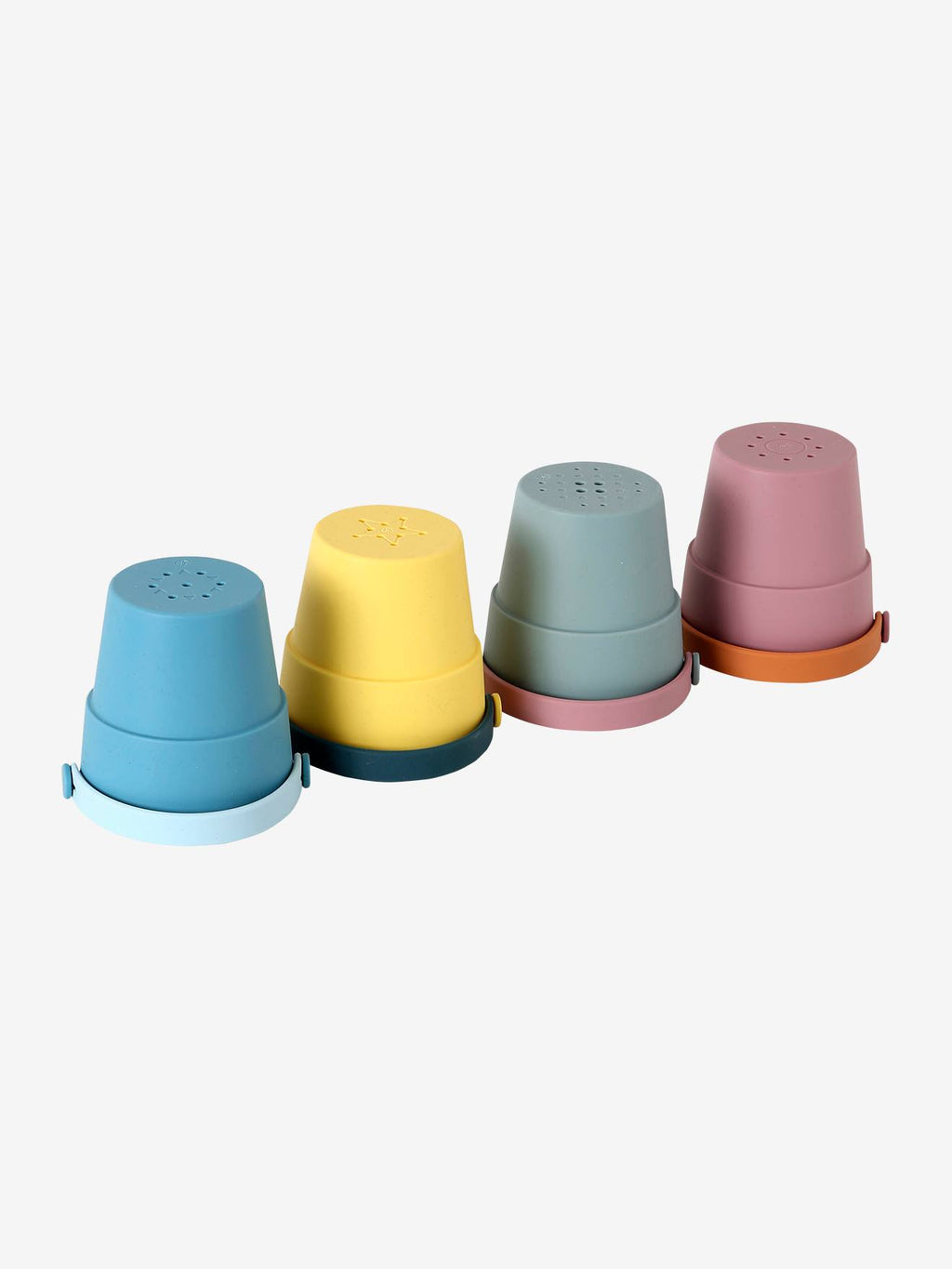 Lot de 4 seaux de bain colorés en silicone multicolore