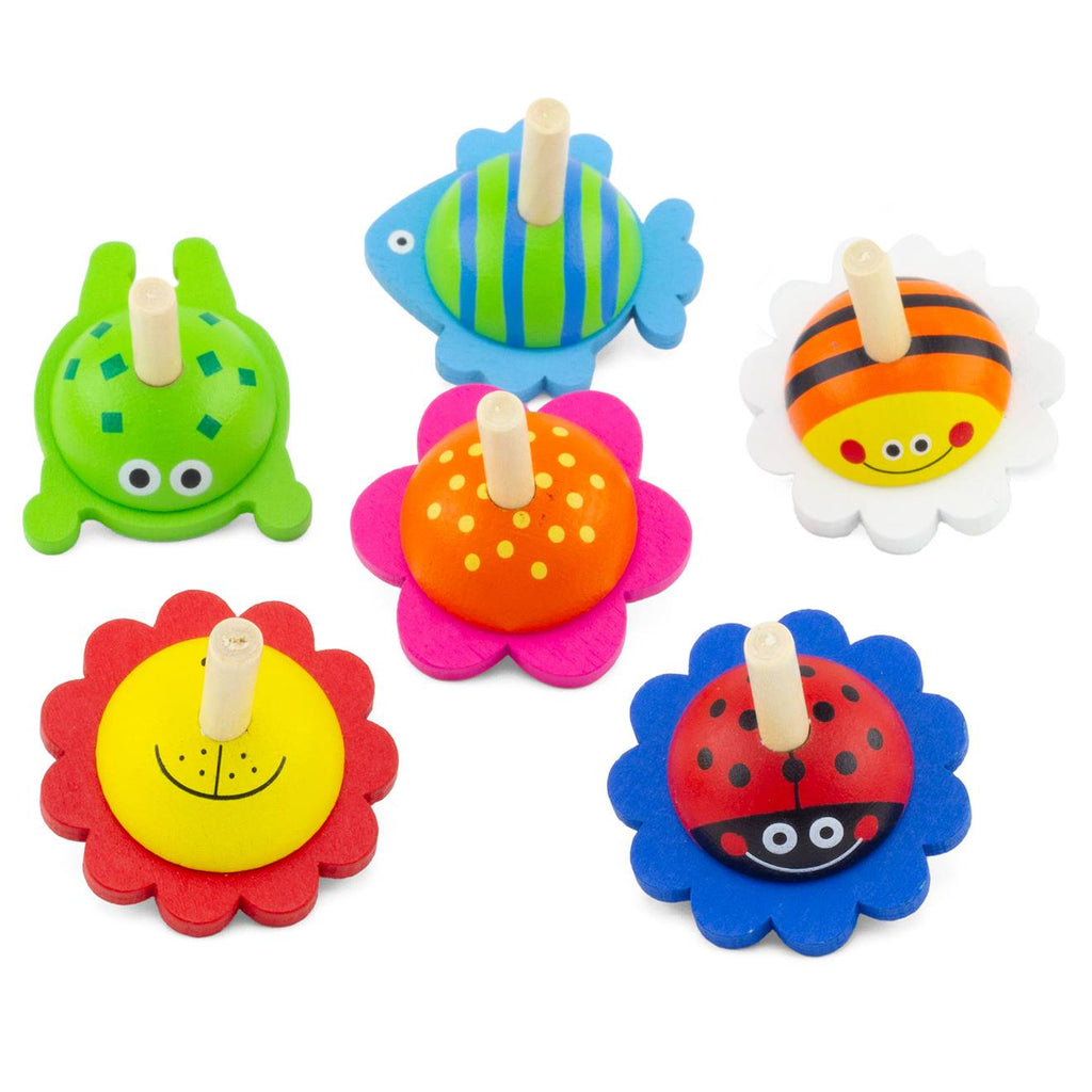 Lot de 6 toupies bébêtes rouge