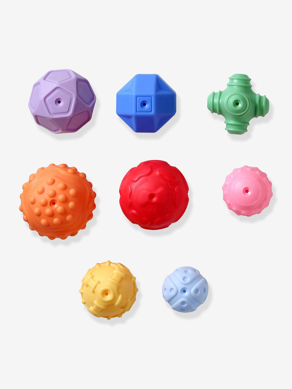 Lot de 8 balles sensorielles jaune