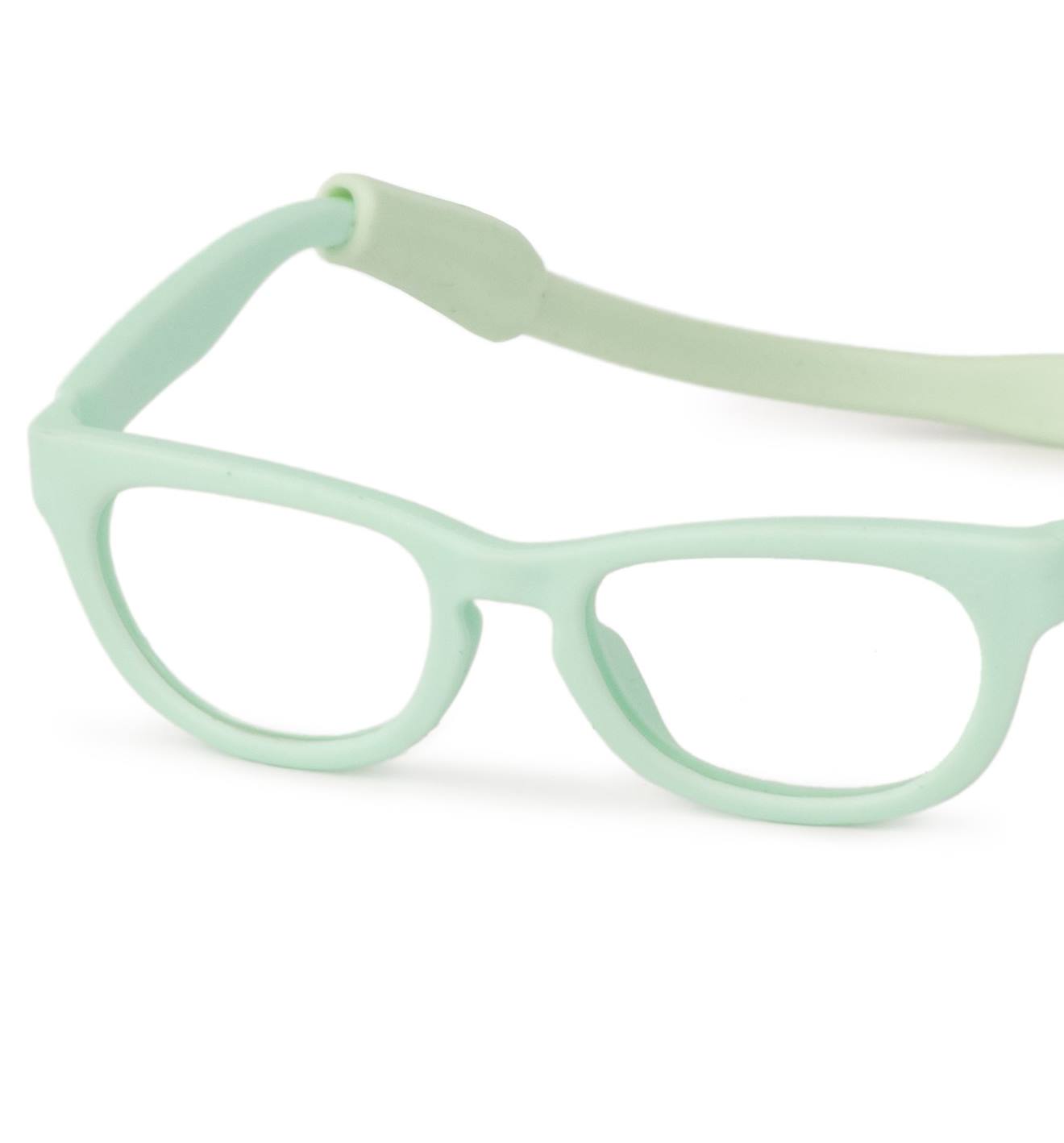 Lunettes turquoise pour poupée bleu
