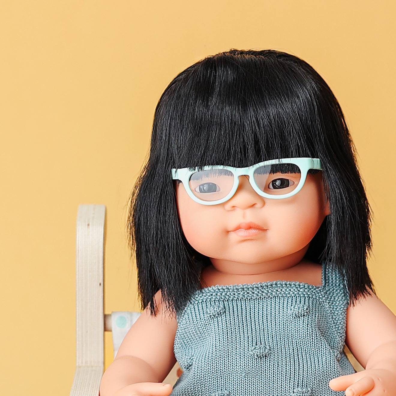 Lunettes turquoise pour poupée bleu