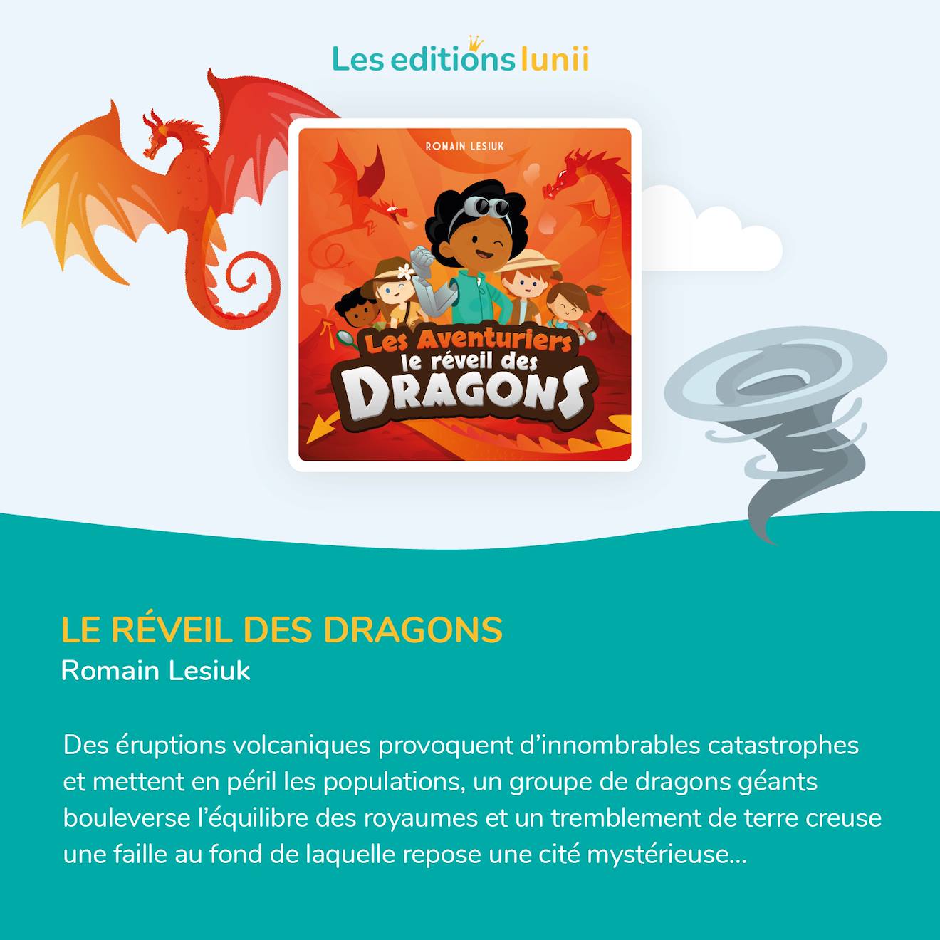 Lunii – 3 livres audio : magicien d'oz, motordu, réveil des dragons multicolore