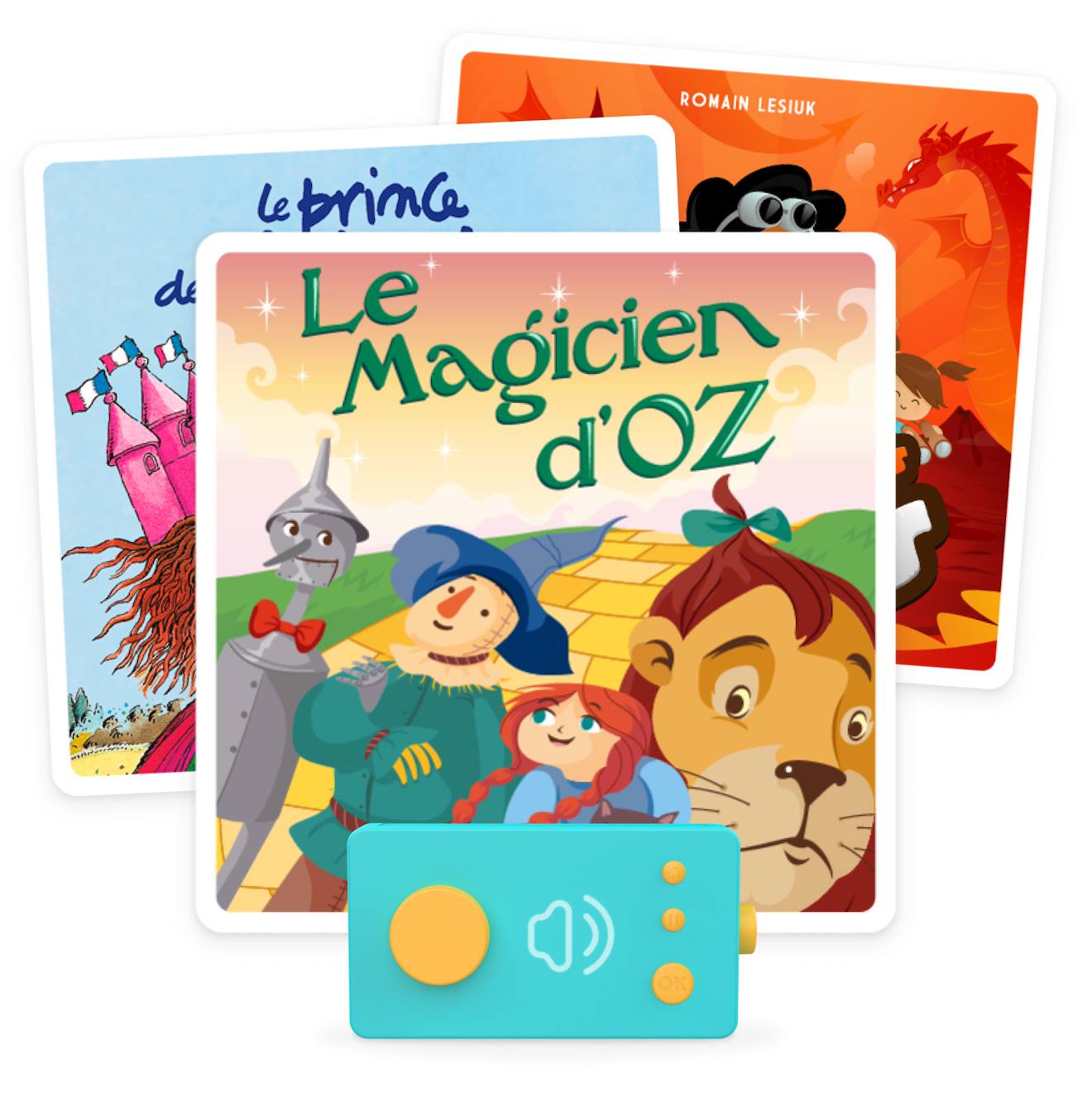 Lunii – 3 livres audio : magicien d'oz, motordu, réveil des dragons multicolore