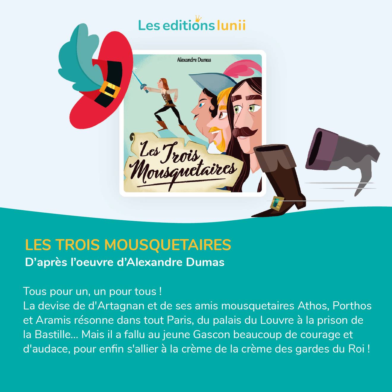 Lunii – 3 livres audio : margot véto, brigade anti-monstres, mousquetaires multicolore
