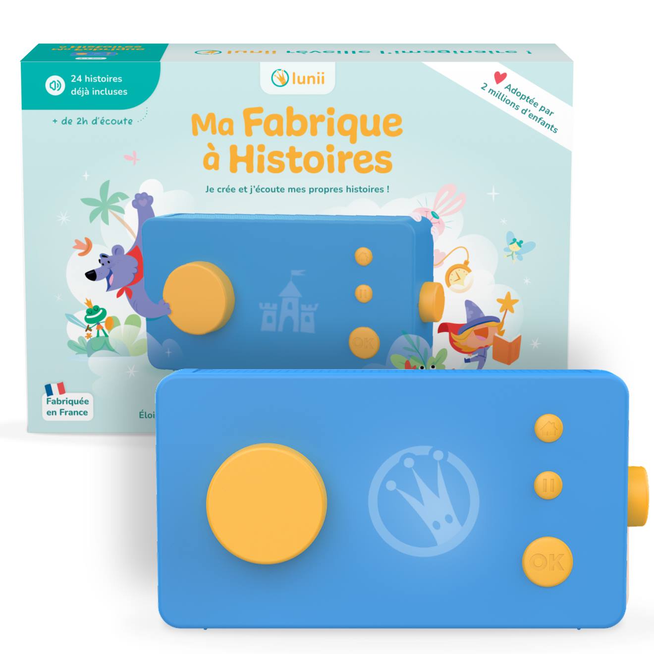 Ma fabrique à histoires - conteuse interactive pour enfants de 3 à 8 ans bleu