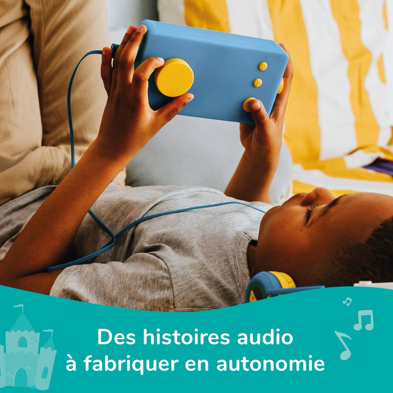 Ma fabrique à histoires - conteuse interactive pour enfants de 3 à 8 ans bleu