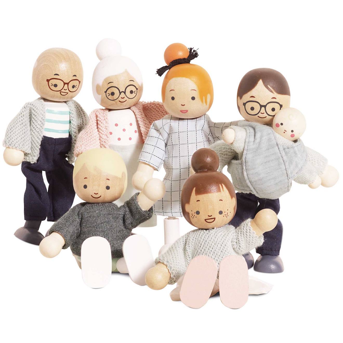 Ma famille de poupées beige