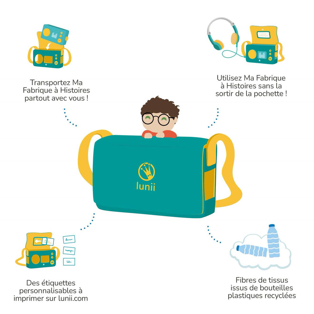 Ma pochette - housse de transport pour conteuse ma fabrique à histoires vert