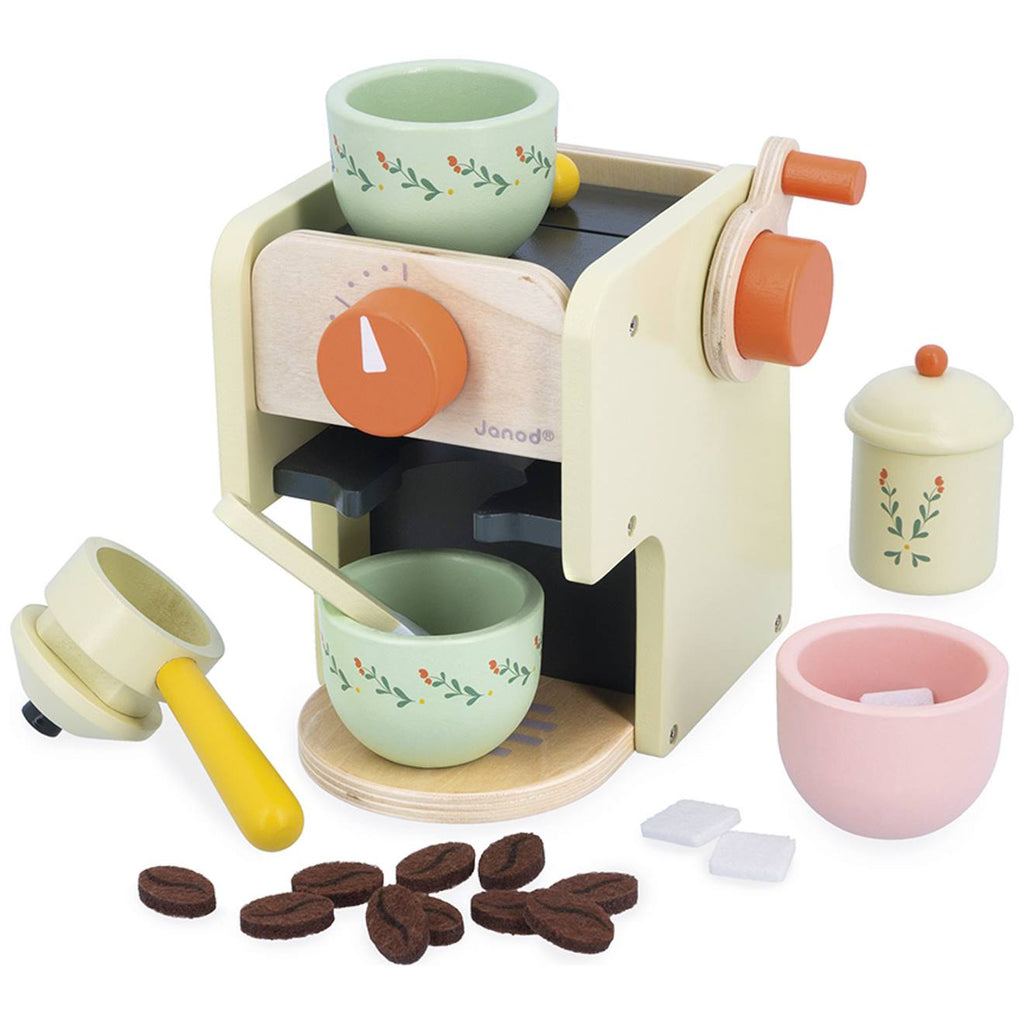 Machine à café en bois FSC, 20 accessoires multicolore