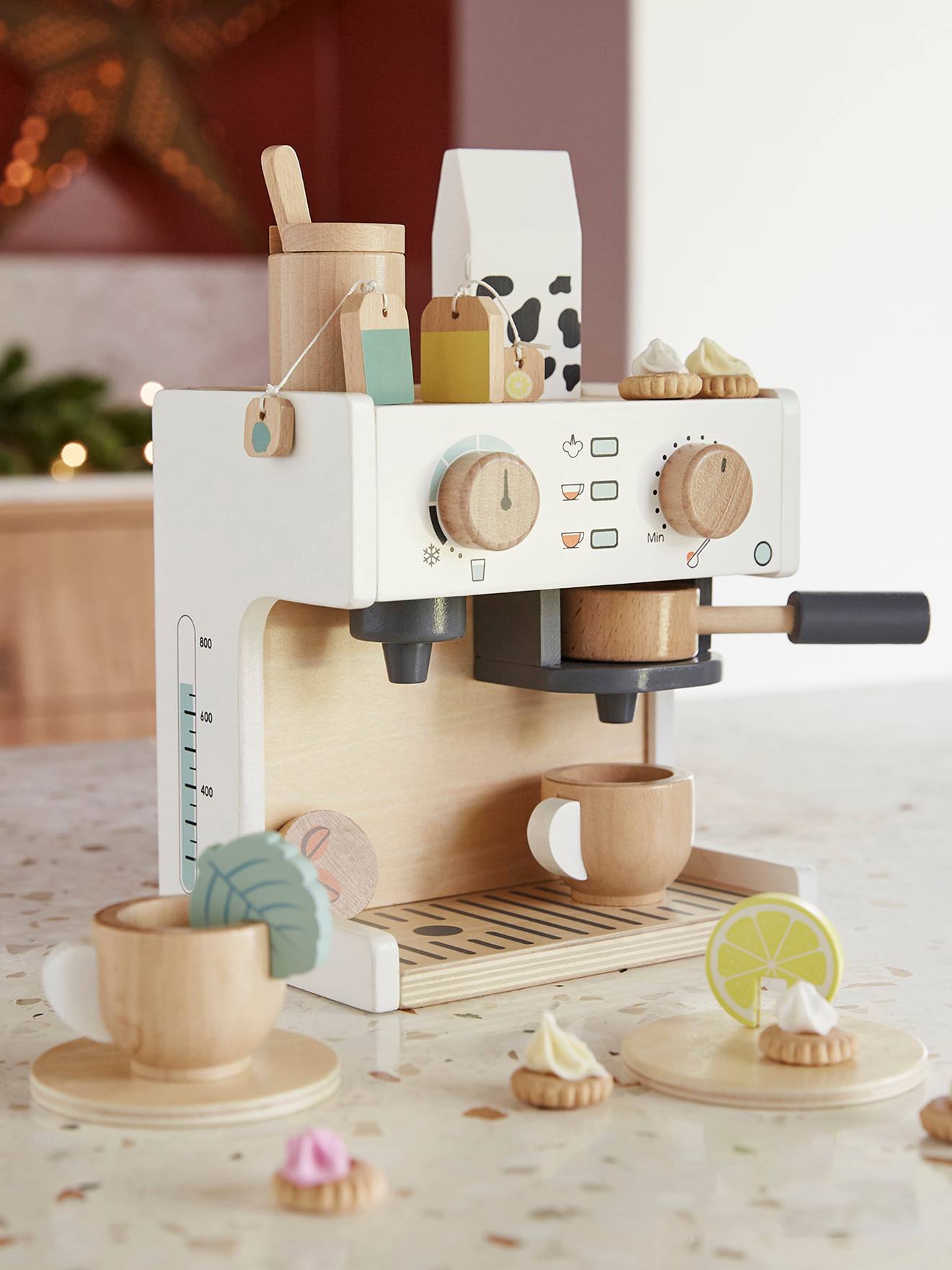 Machine à café et à thé en bois FSC multicolore