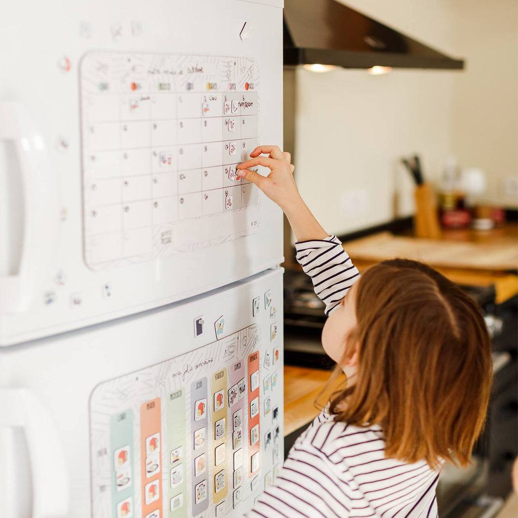 Magnet familial – organiser la semaine maman rose
