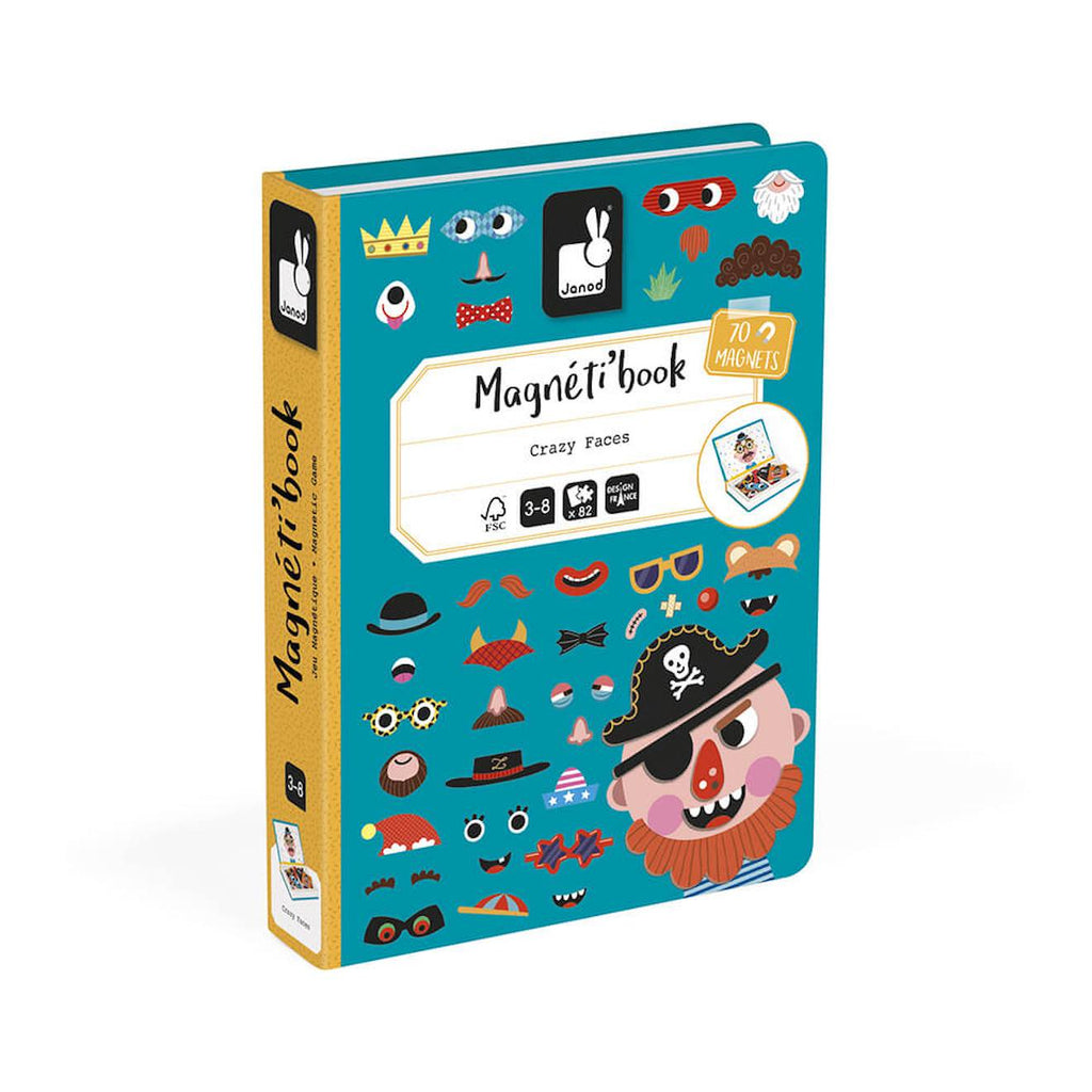Magnéti'book crazy faces garçon, 70 magnets bleu