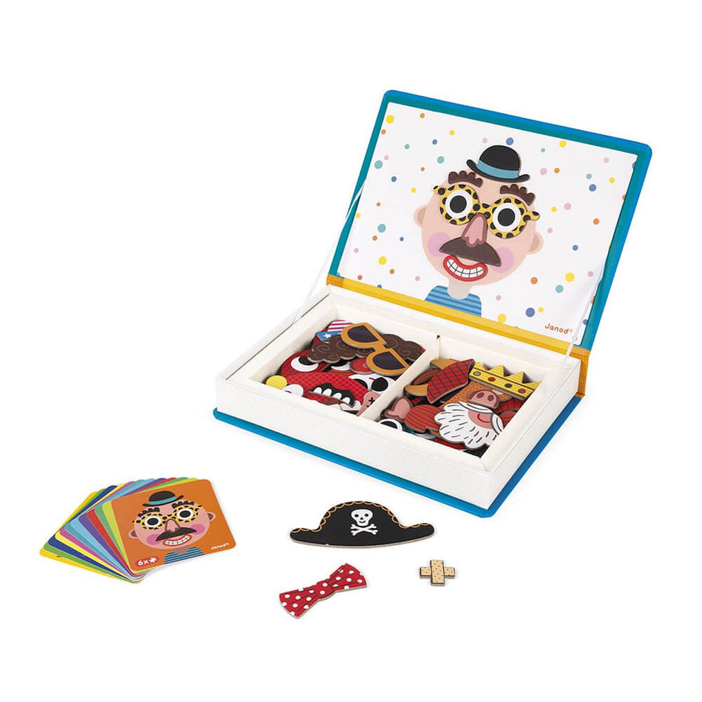 Magnéti'book crazy faces garçon, 70 magnets bleu