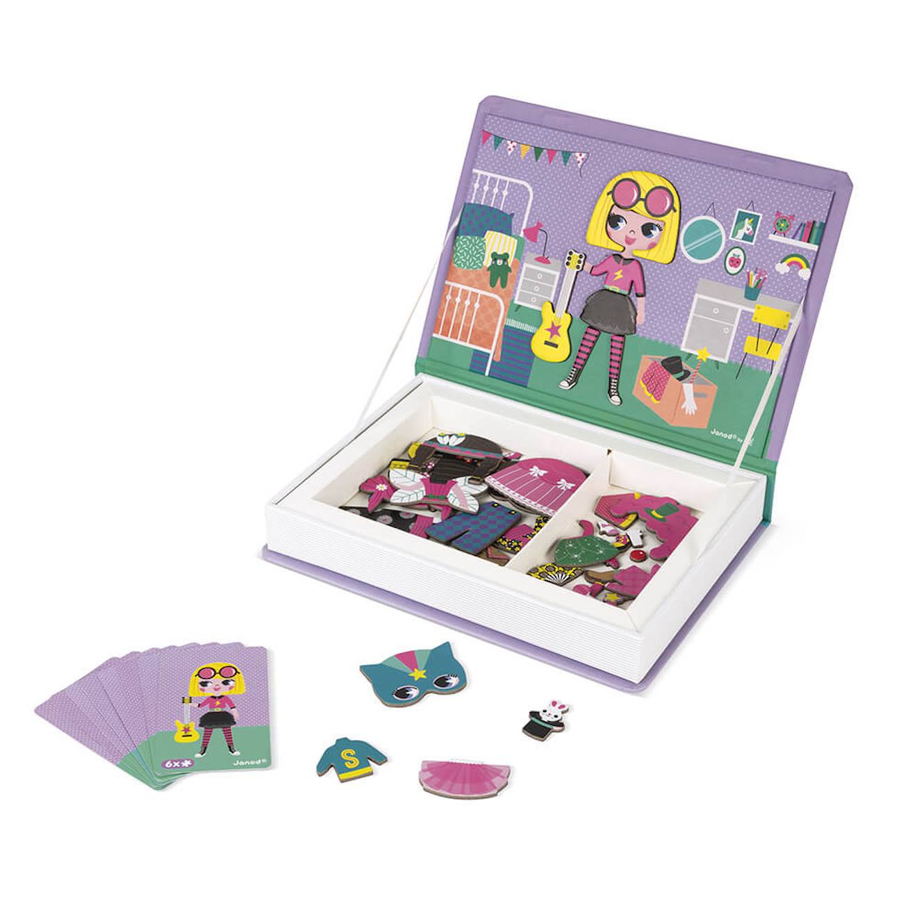 Magnéti'book déguisements fille, 46 magnets violet
