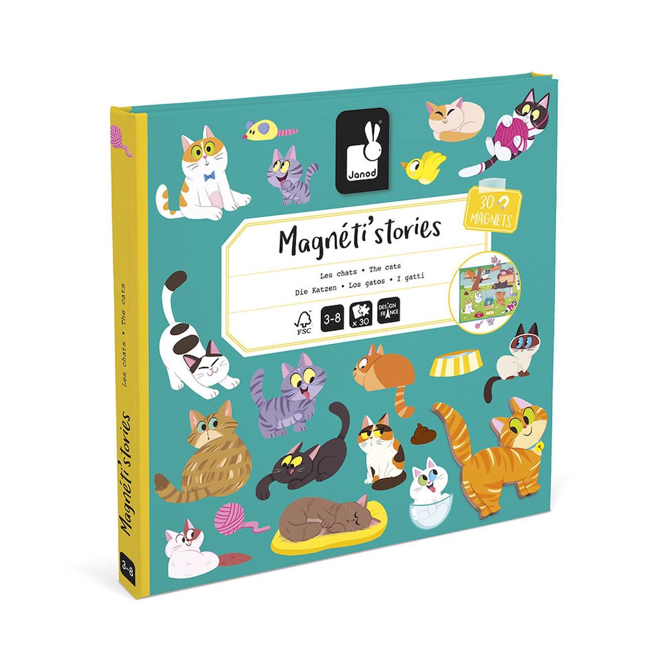 Magnéti'stories chats multicolore