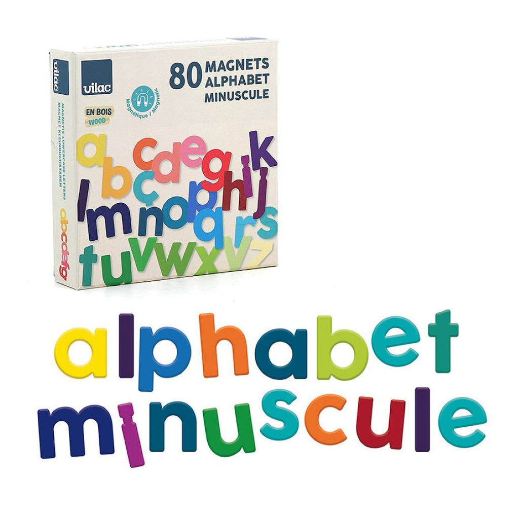 Magnets alphabet minuscule 80 pièces beige