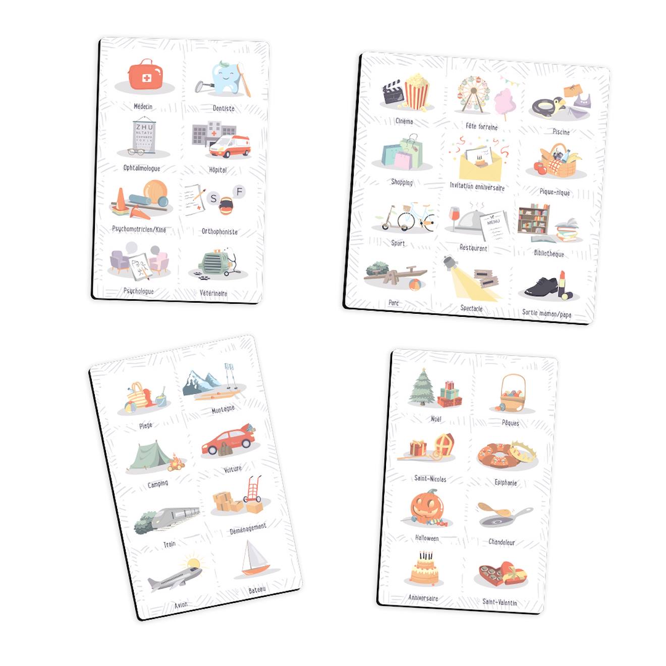 Magnets d'activités – 36 magnets blanc