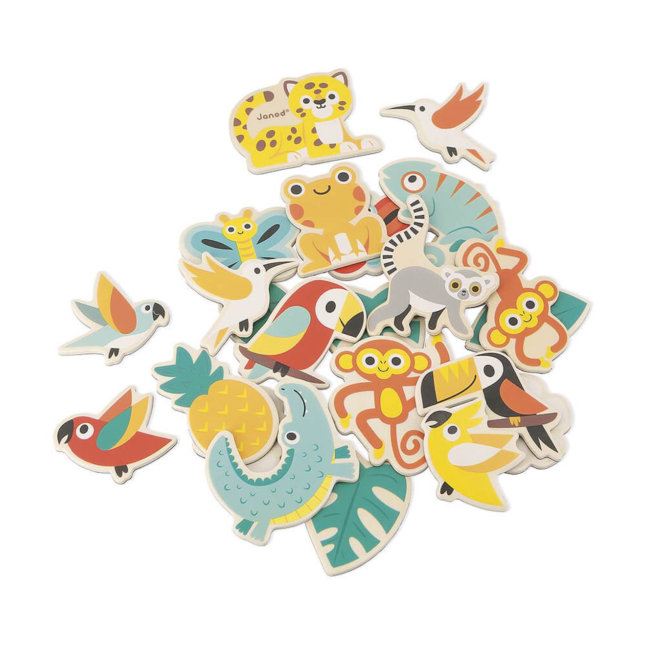 Magnets tropicaux en bois FSC 24 pièces jaune