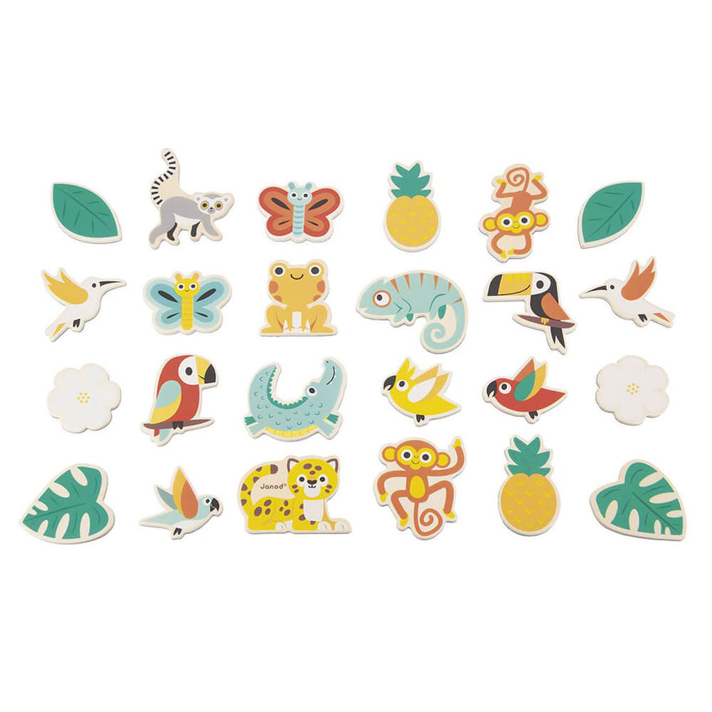 Magnets tropicaux en bois FSC 24 pièces jaune