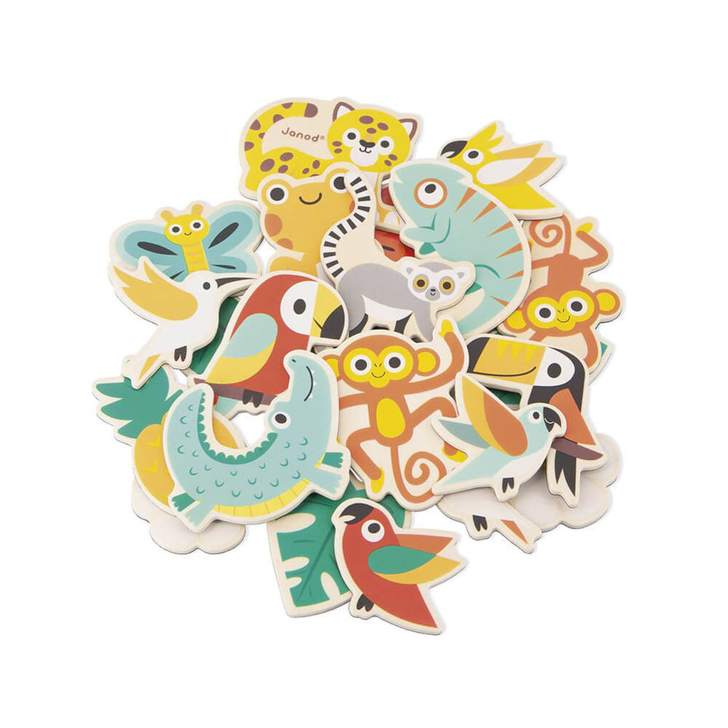 Magnets tropicaux en bois FSC 24 pièces jaune