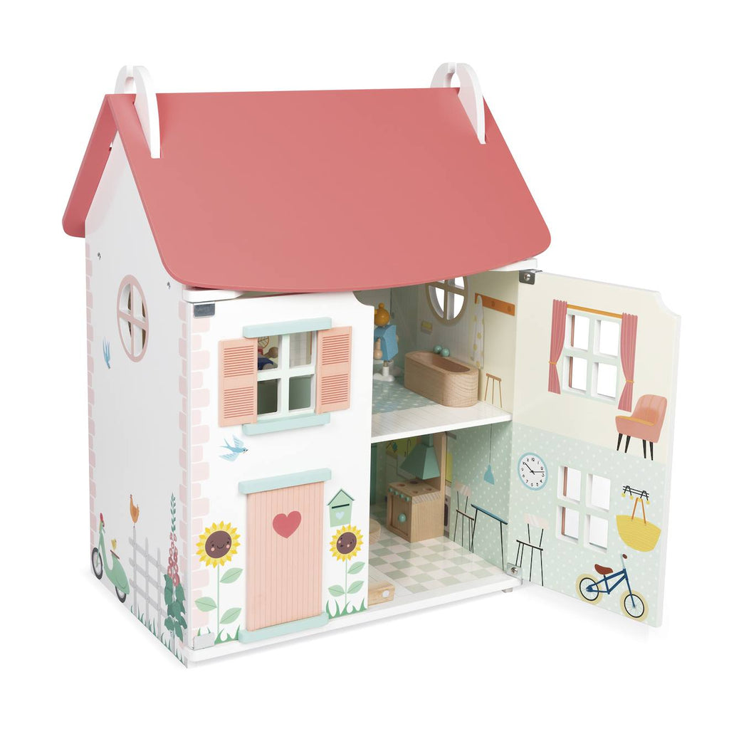 Maison de poupée en bois multicolore